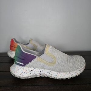 Merrell Women Size 6.5 Gray Cloud Knit Confetti Pride Sneakers J004016